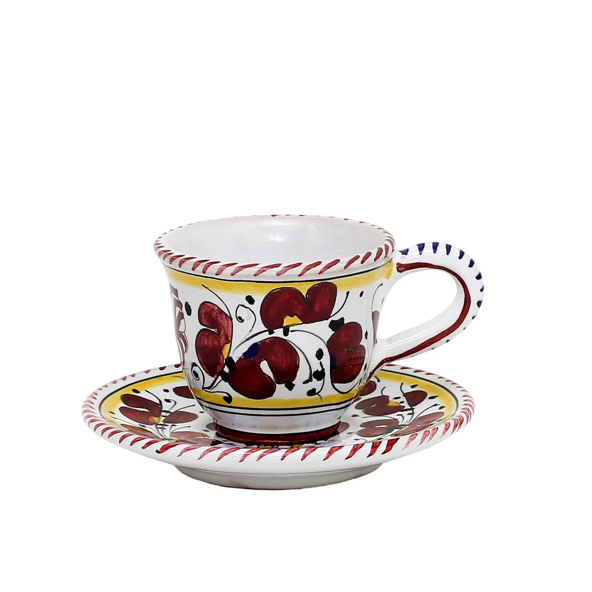 ORVIETO RED ROOSTER: Espresso cup and Saucer - Image 4