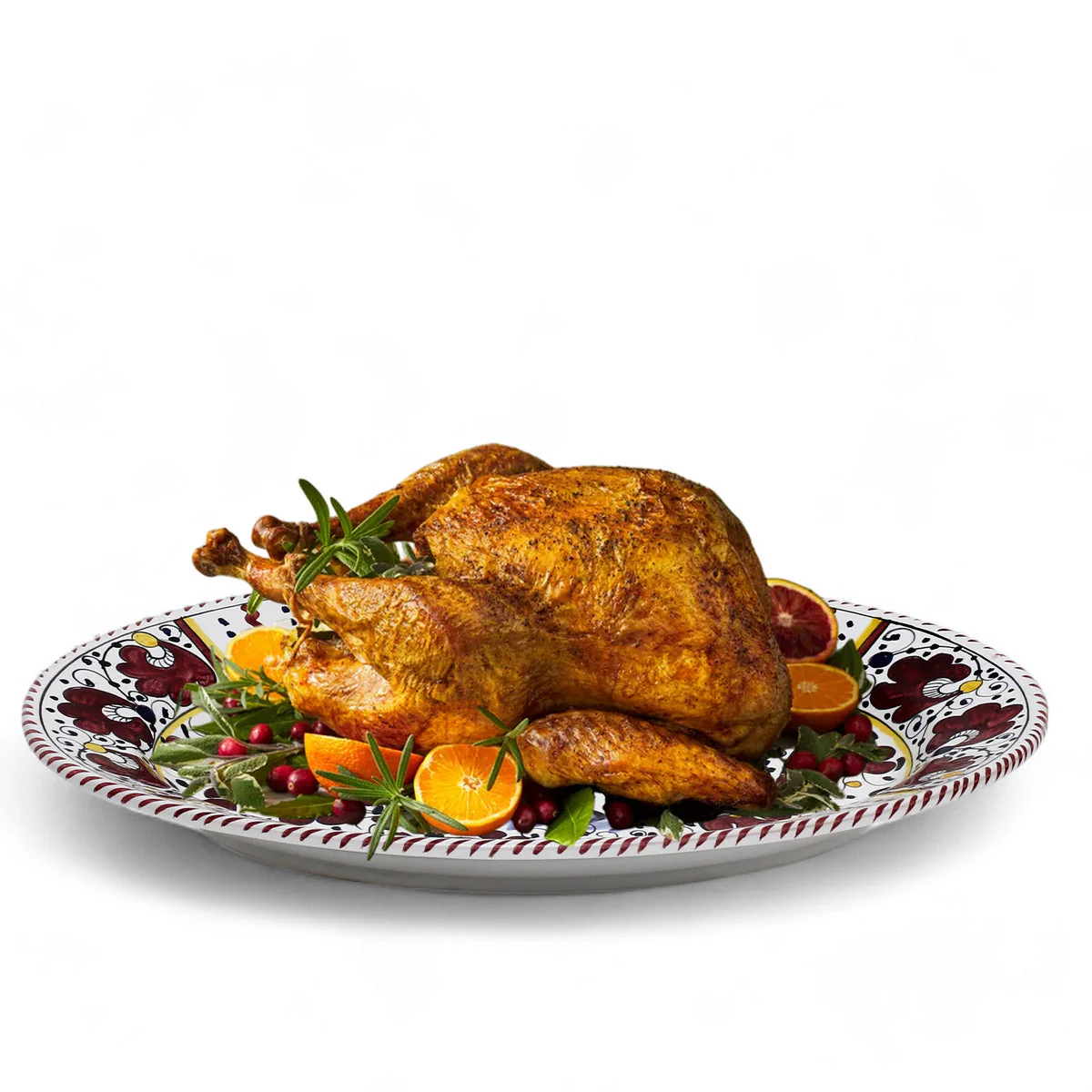 ORVIETO RED ROOSTER: Large Oval Platter - Image 2