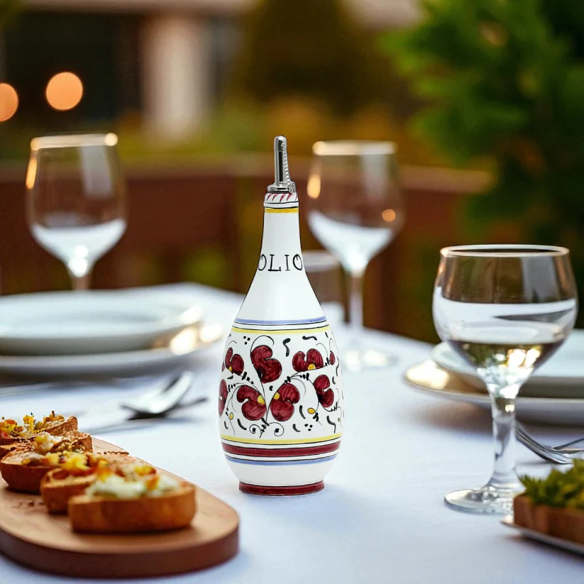 ORVIETO RED ROOSTER: Olive Oil Slim Bottle Dispenser - Image 2