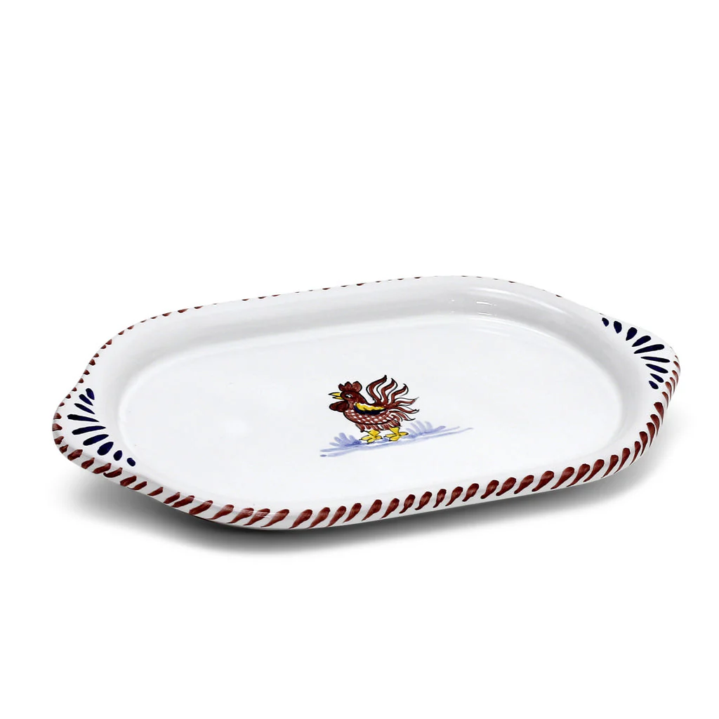 ORVIETO RED ROOSTER: Oval/Oblong Small Tray - Image 3
