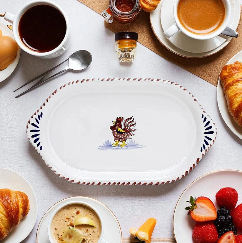 ORVIETO RED ROOSTER: Oval/Oblong Small Tray - Image 4