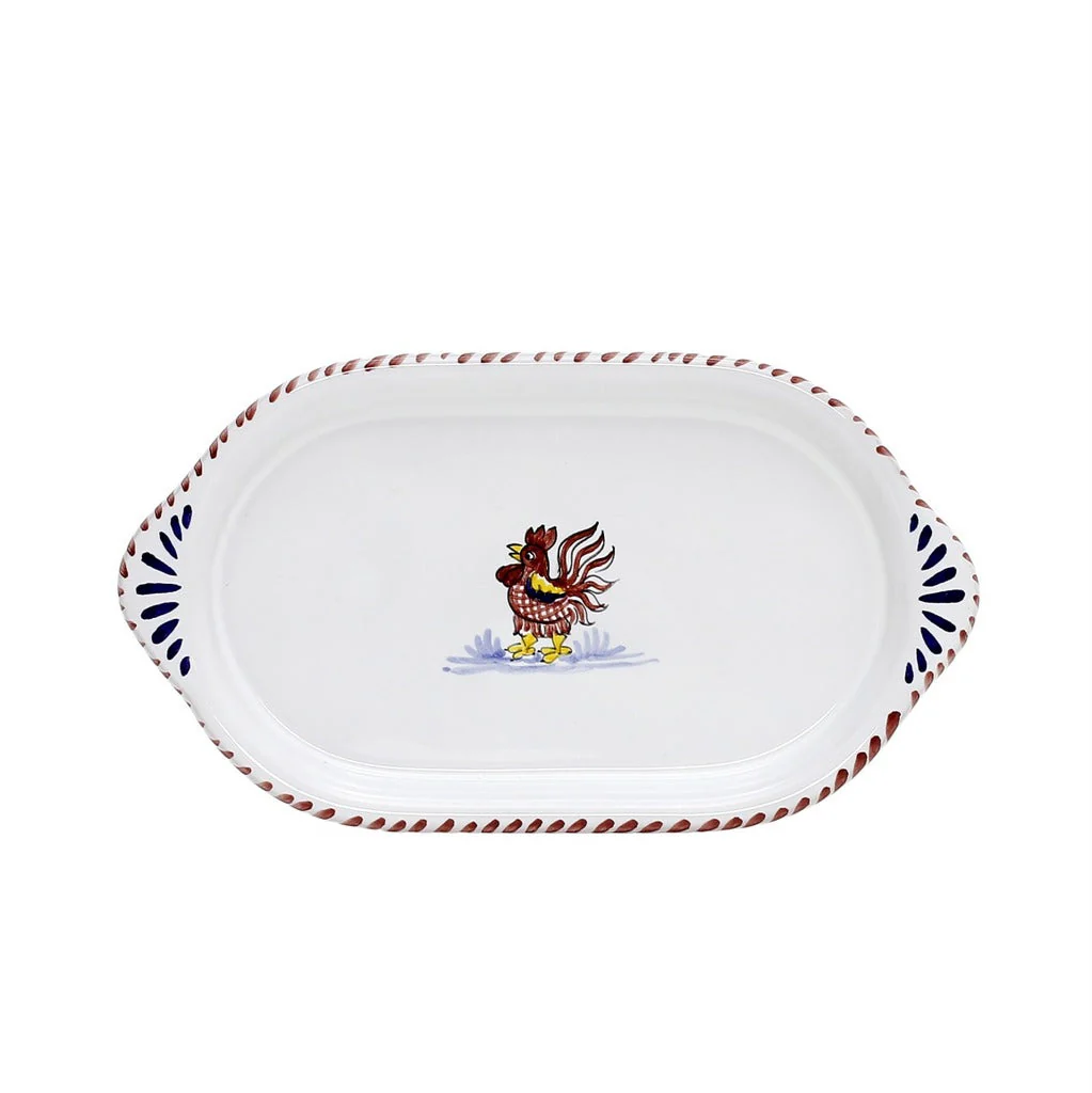 ORVIETO RED ROOSTER: Oval/Oblong Small Tray - Image 6