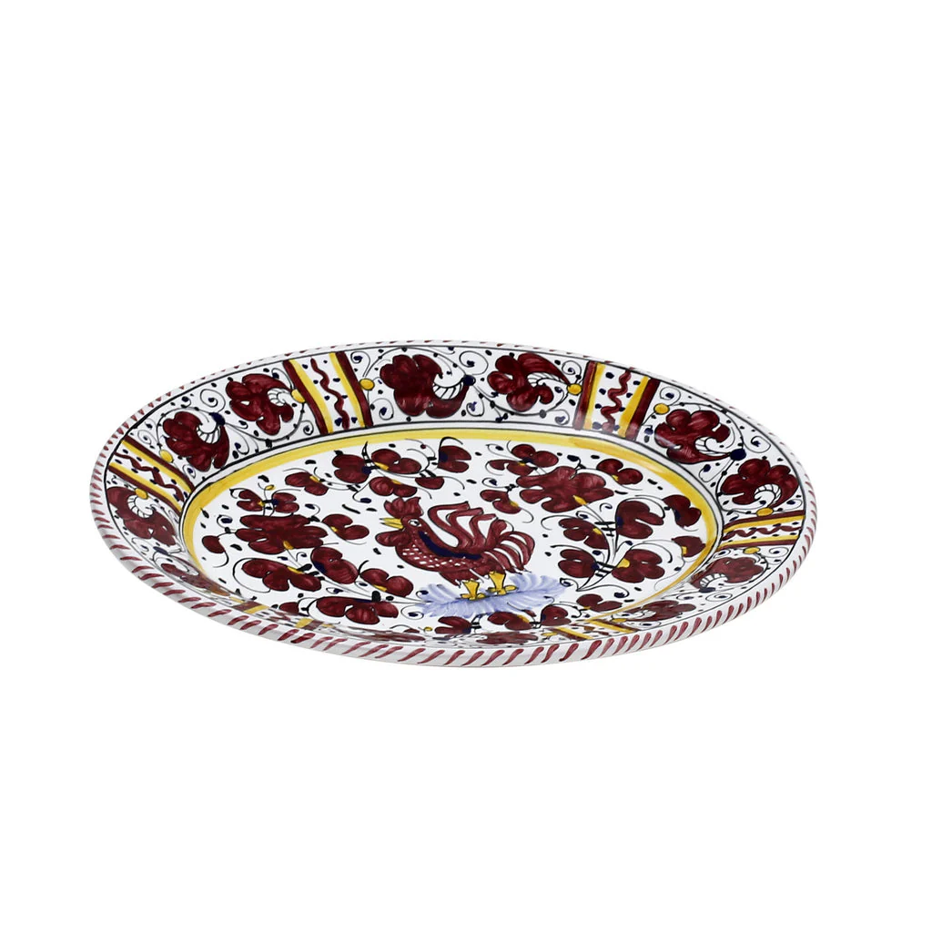 ORVIETO RED ROOSTER: Oval Plate - Image 2