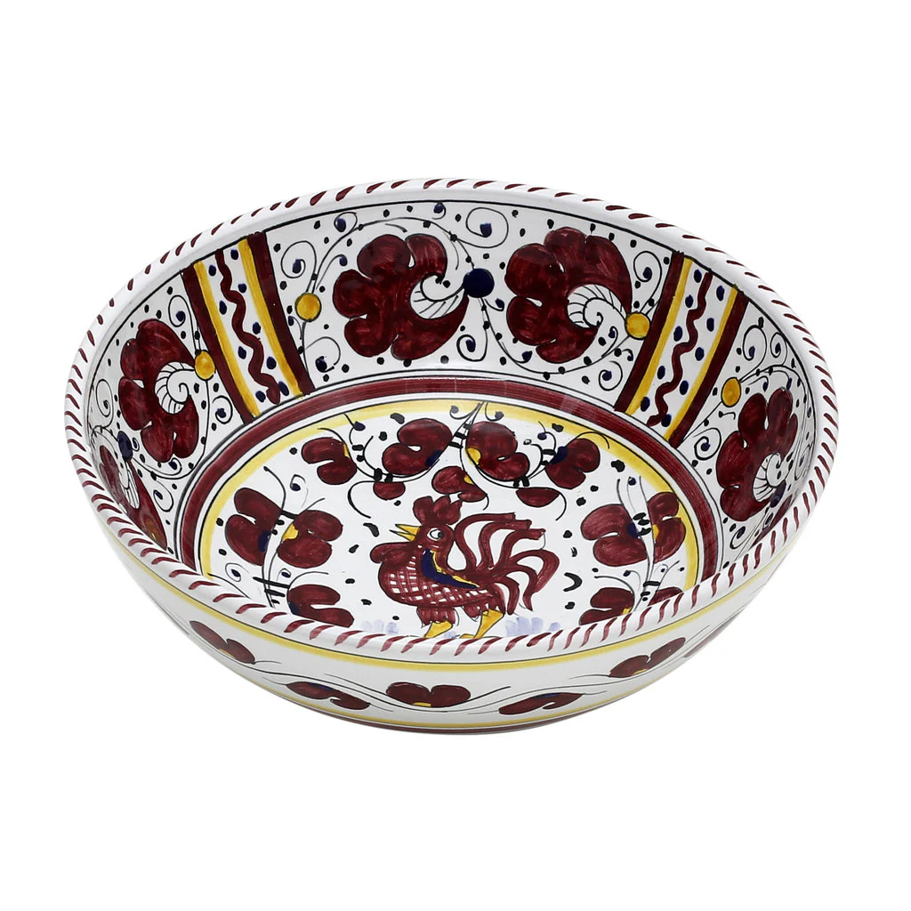ORVIETO RED ROOSTER: Salad Bowl (Medium 10" Diam.) - Image 3