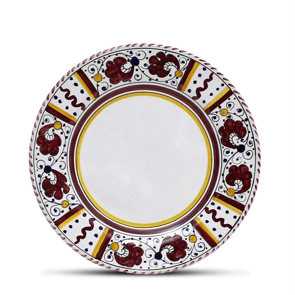 ORVIETO RED ROOSTER: Salad Plate - White Center