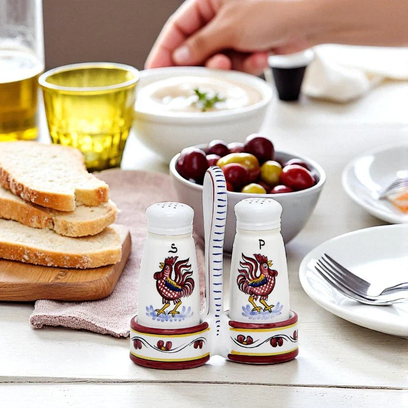 ORVIETO RED ROOSTER: Salt and Pepper Cruet - Image 2