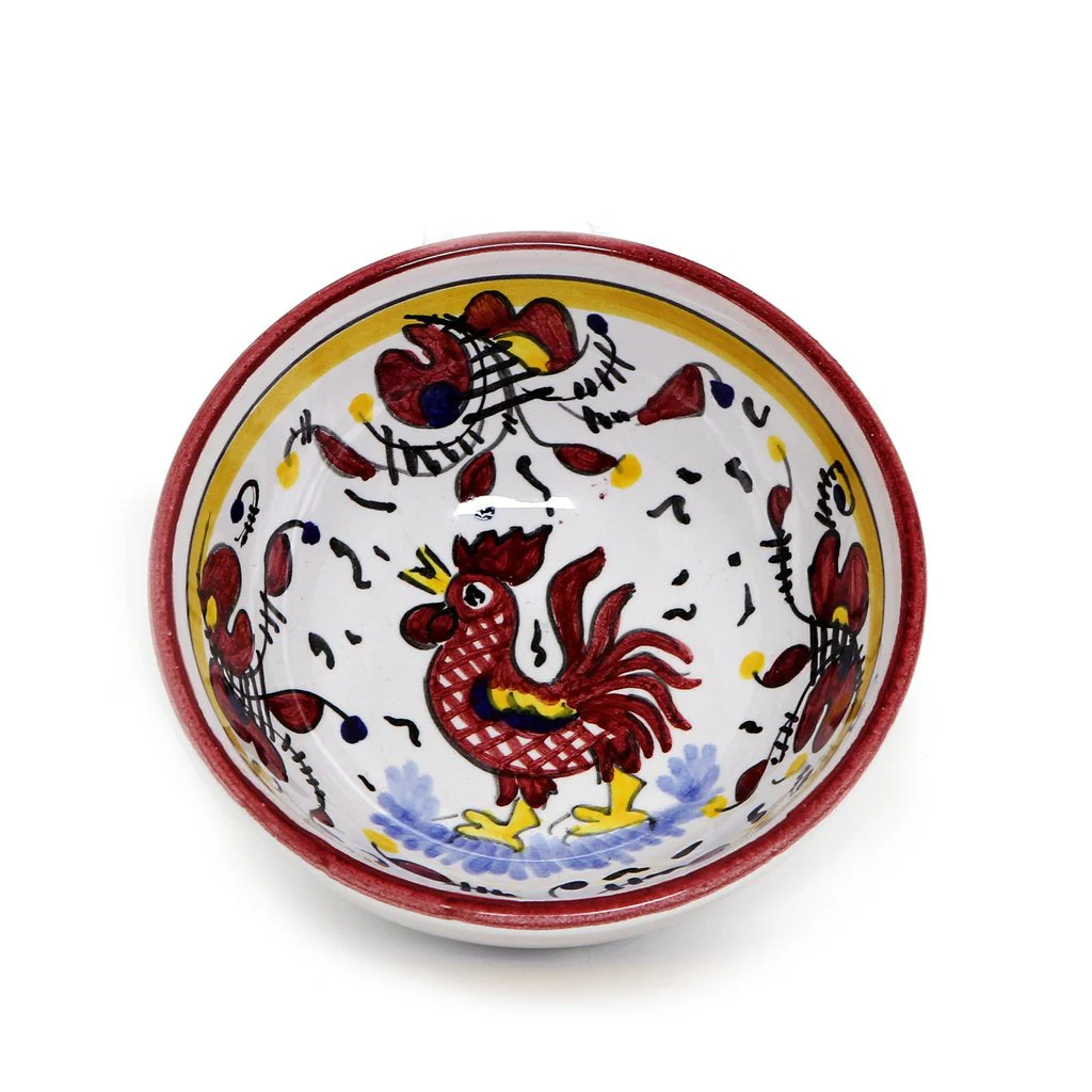 ORVIETO RED ROOSTER: Small Dipping Bowl/Condiment Bowl (1 Cup) - Image 3