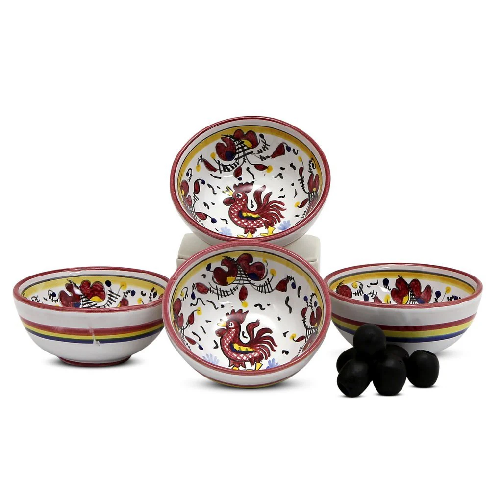 ORVIETO RED ROOSTER: Small Dipping Bowl/Condiment Bowl (1 Cup) - Image 4
