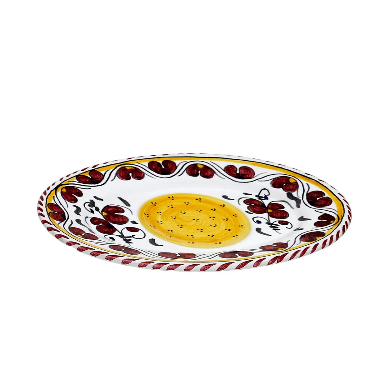 ORVIETO RED ROOSTER: Small Oval Plate - Image 3