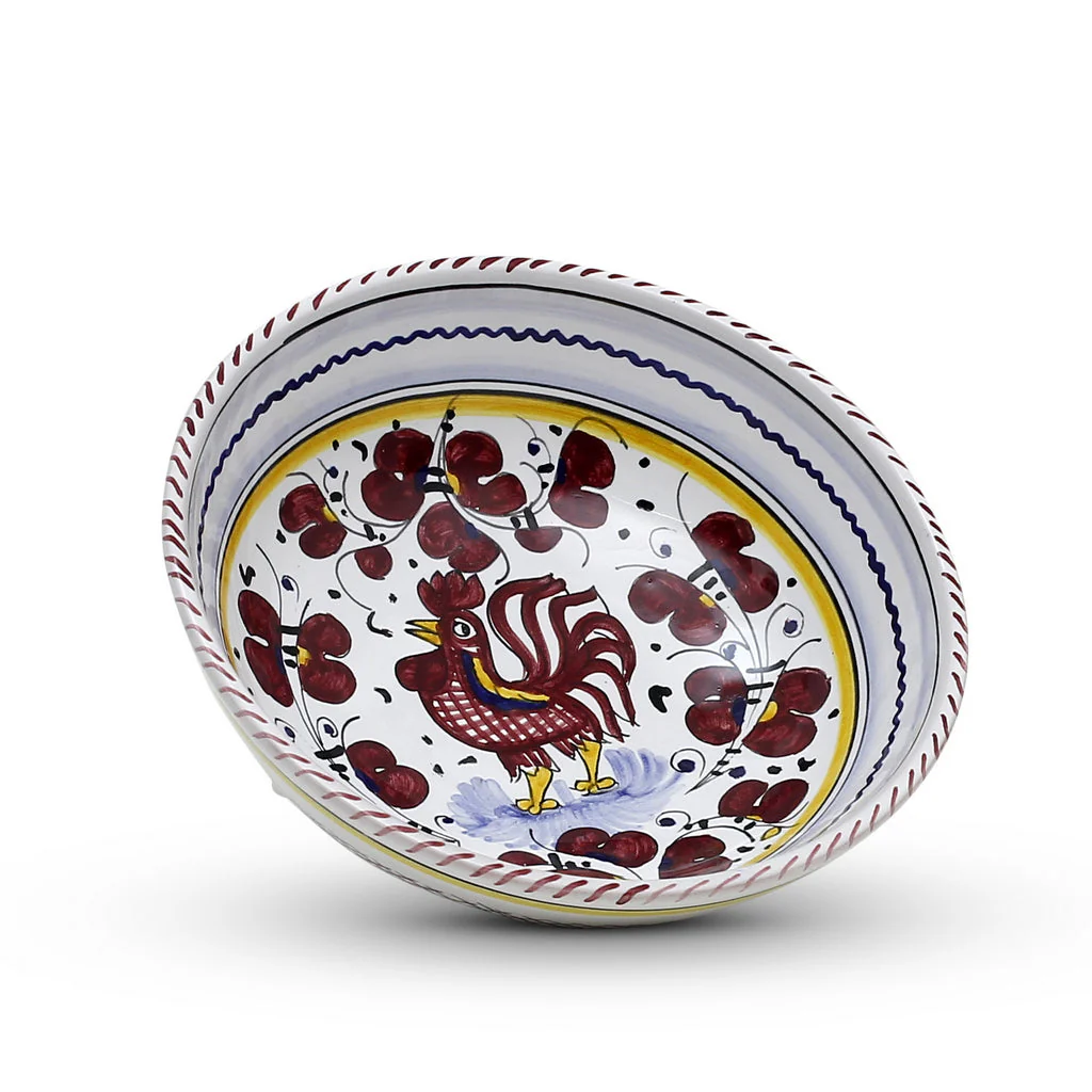 ORVIETO RED ROOSTER: Coupe Pasta/Soup Bowl - Image 2