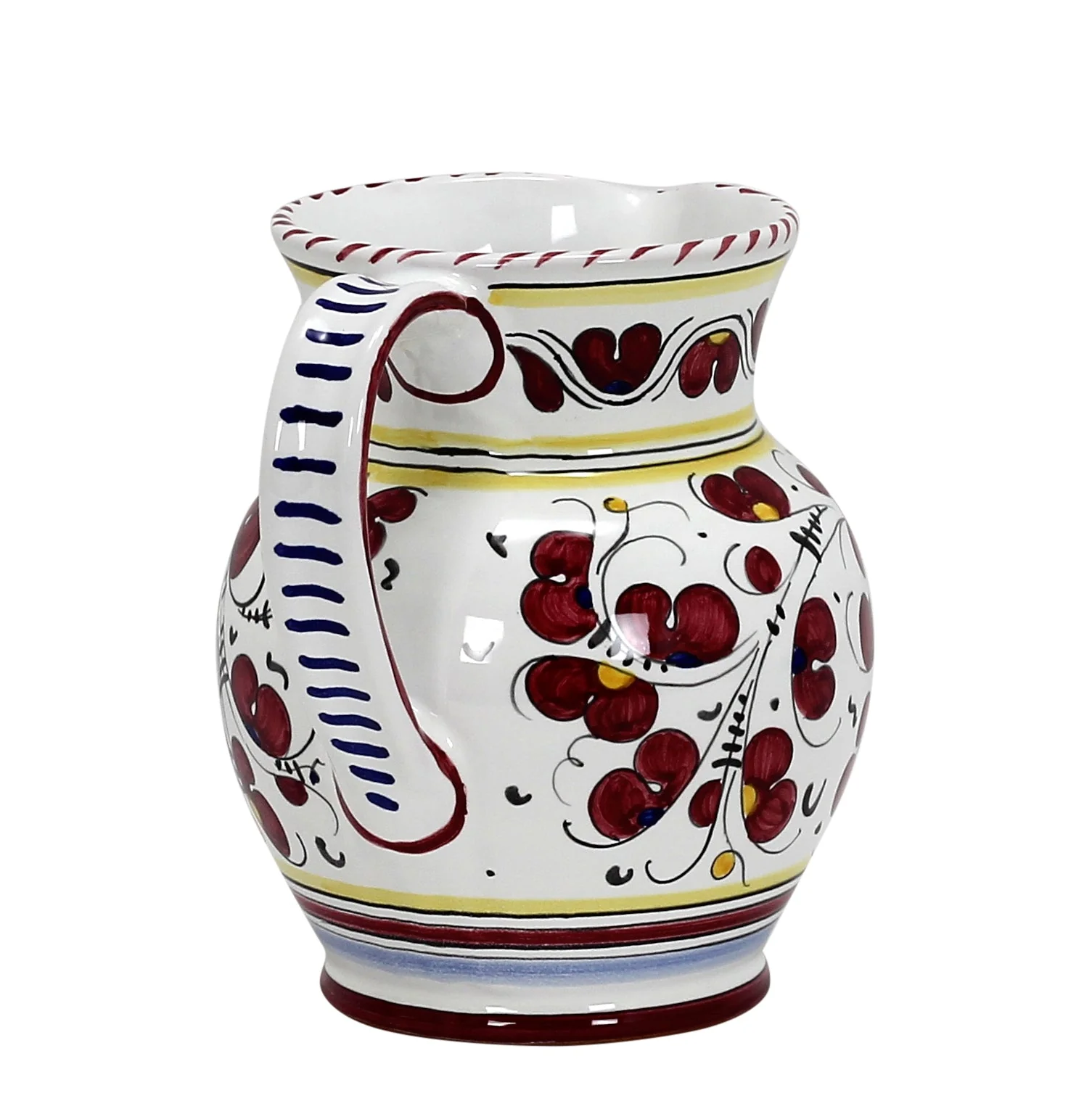 ORVIETO RED ROOSTER: Traditional Deruta Pitcher (1 Liter - 34 OZ. - 4 Cups) - Image 4