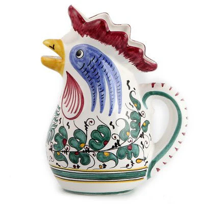 ORVIETO GREEN ROOSTER: Rooster of Fortune pitcher (1 Liter 34 Oz 1 Qt) - Image 3
