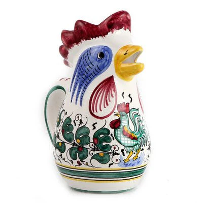 ORVIETO GREEN ROOSTER: Rooster of Fortune pitcher (1 Liter 34 Oz 1 Qt) - Image 4