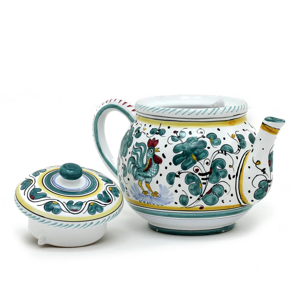 ORVIETO GREEN ROOSTER: Teapot (6 Cups - 48 Fl Oz - 1.4 Liter) - Image 4