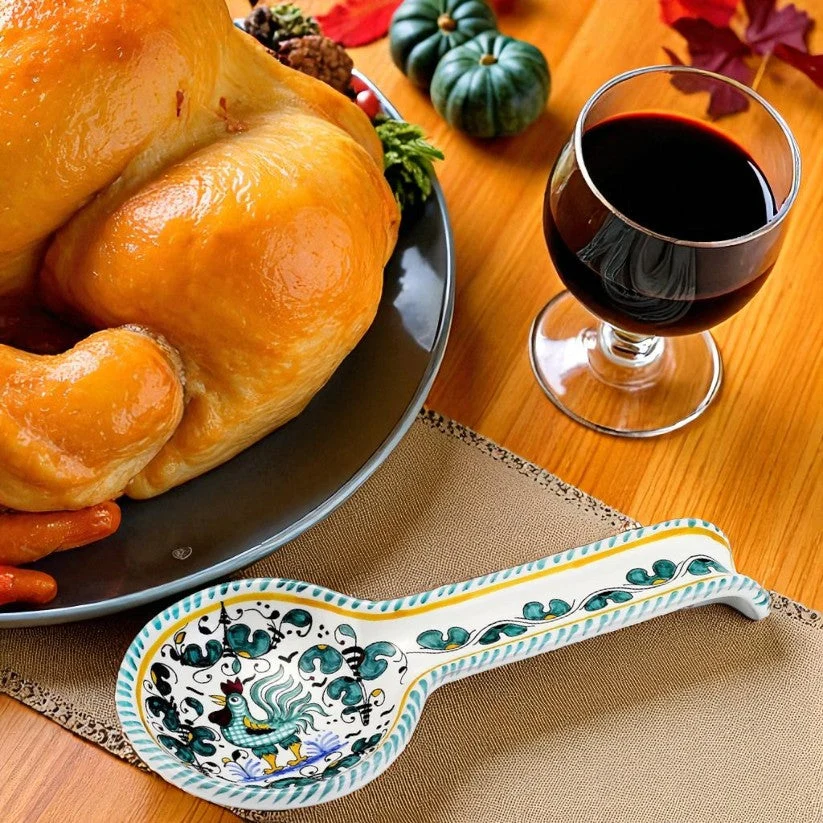 ORVIETO GREEN ROOSTER: Spoon Rest Deluxe - Image 2