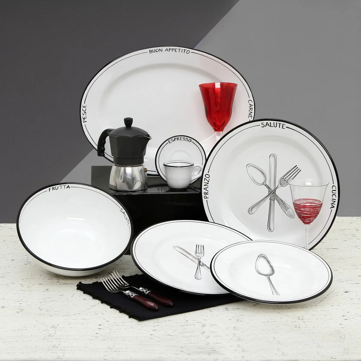 POSATA NERO: Pasta/Soup Rimmed Bowl Plate - Image 5