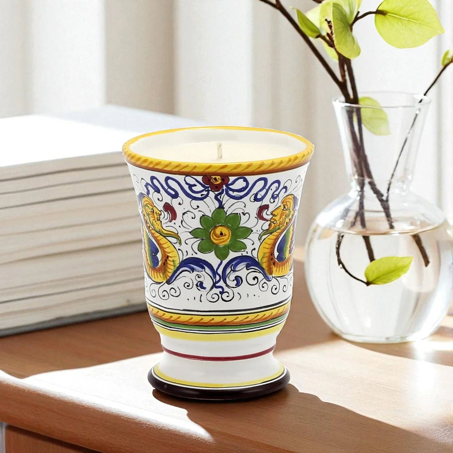 DERUTA CANDLES: Bell Cup Candle ~ Deruta Raffaellesco  Design - Image 2