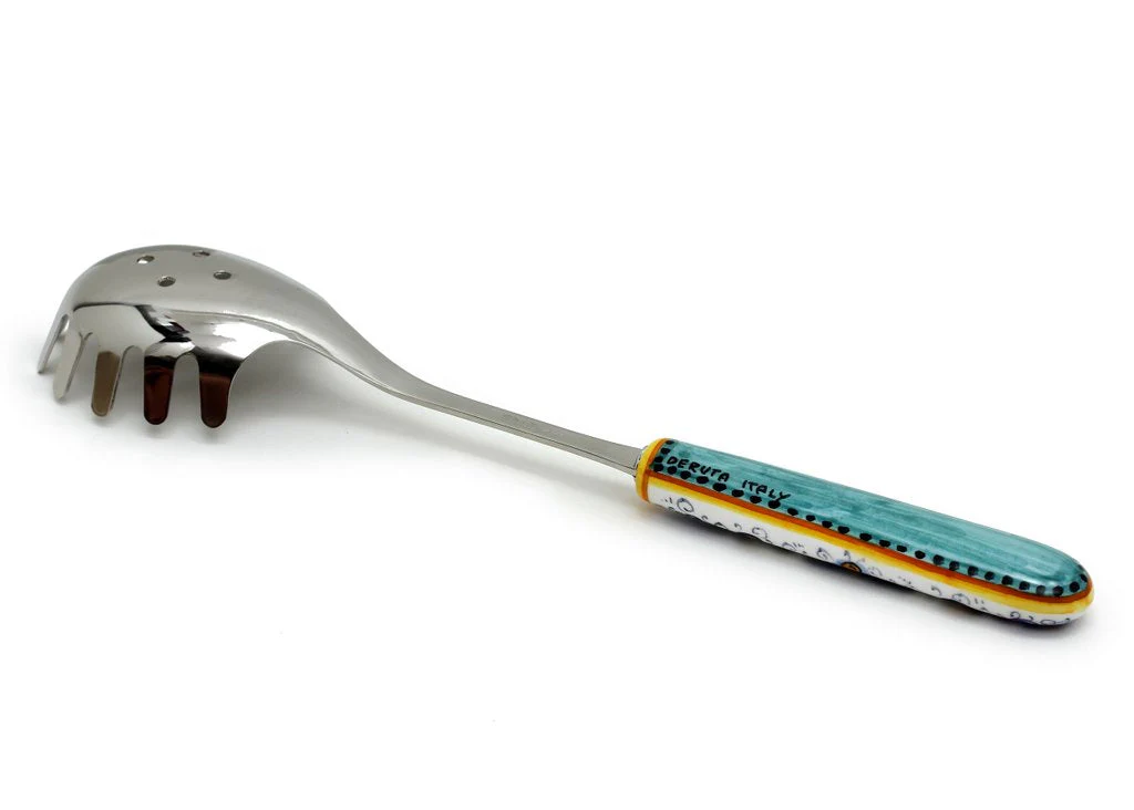 RAFFAELLESCO DELUXE: Ceramic Handle Spaghetti Serving Tong with 18/10 stainless steel cutlery. - Image 3