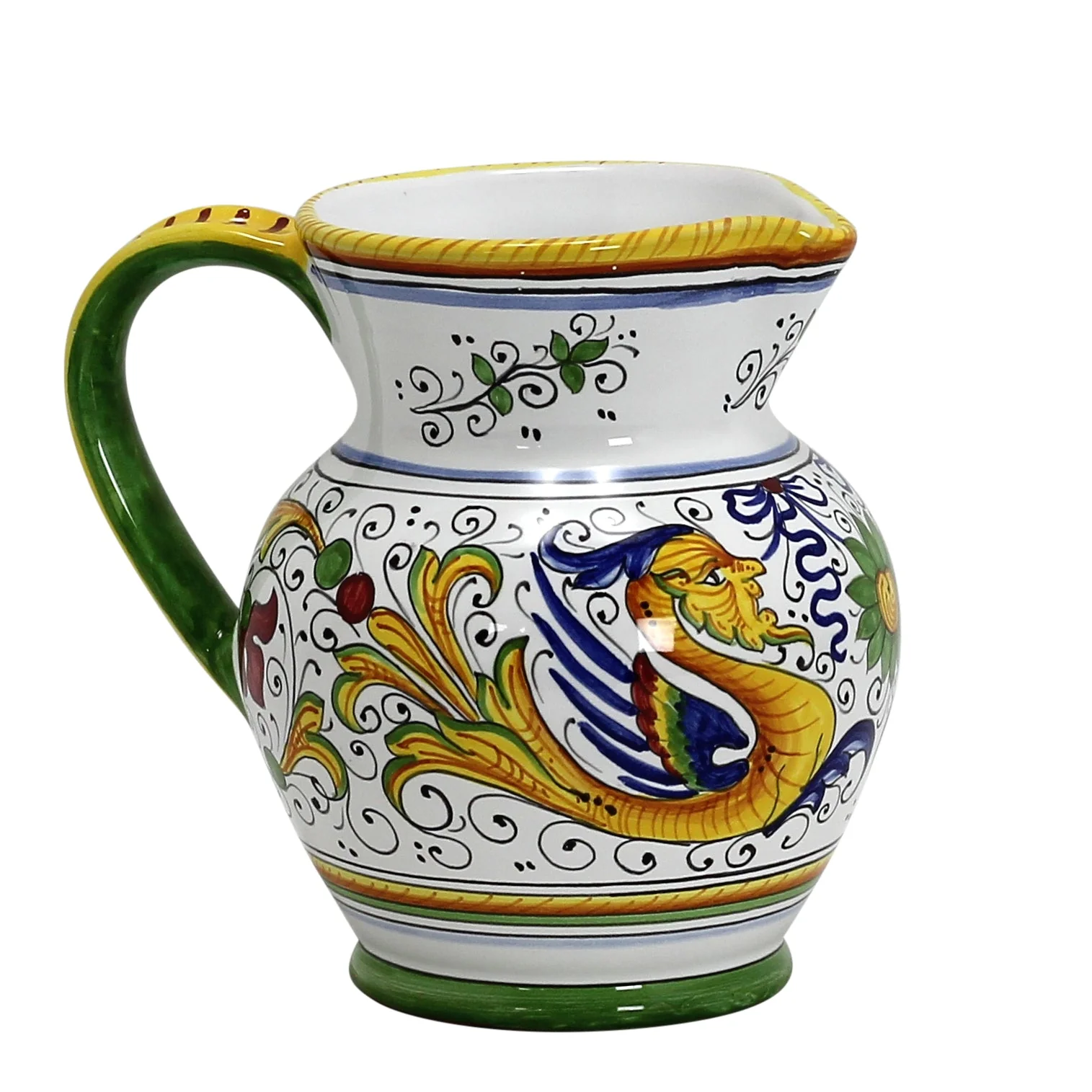 RAFFAELLESCO DELUXE: Traditional Deruta Pitcher (1 Liter - 34 OZ. - 4 Cups) - Image 3