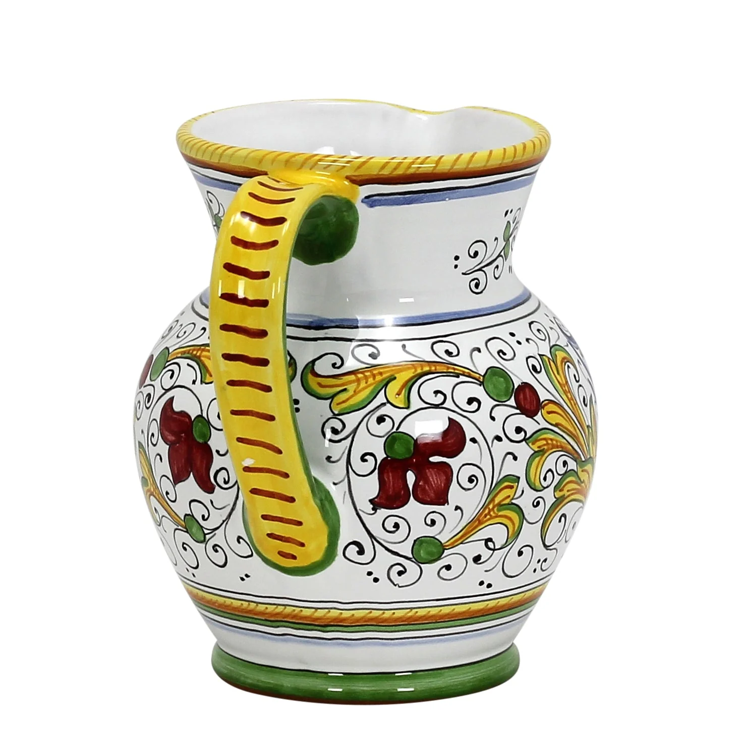 RAFFAELLESCO DELUXE: Traditional Deruta Pitcher (1 Liter - 34 OZ. - 4 Cups) - Image 4