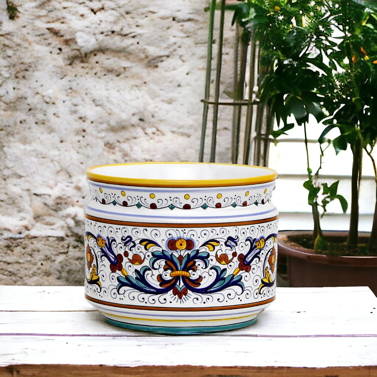 RICCO DERUTA DELUXE: Cylindrical Cover Pot Ricco Deruta Design - Cachepot Planter (Small) - Image 4