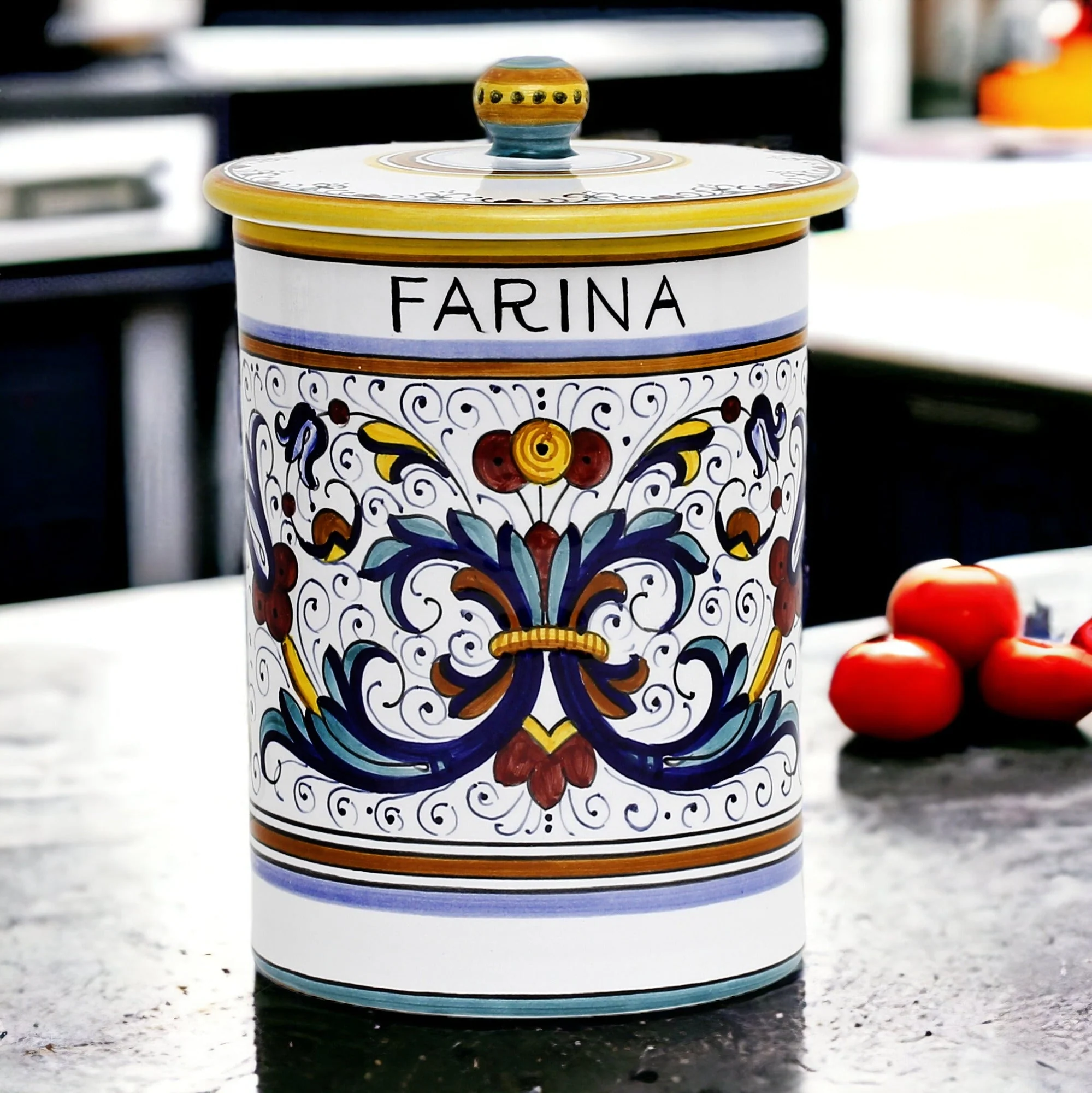 RICCO DERUTA DELUXE: Canister with Ceramic Lid - 'FARINA' (Flour) - Image 7