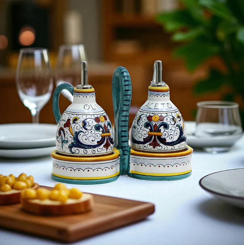 RICCO DERUTA DELUXE: Oil and Vinegar cruets set with caddy - Image 2