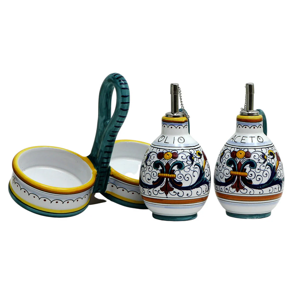 RICCO DERUTA DELUXE: Oil and Vinegar cruets set with caddy - Image 5
