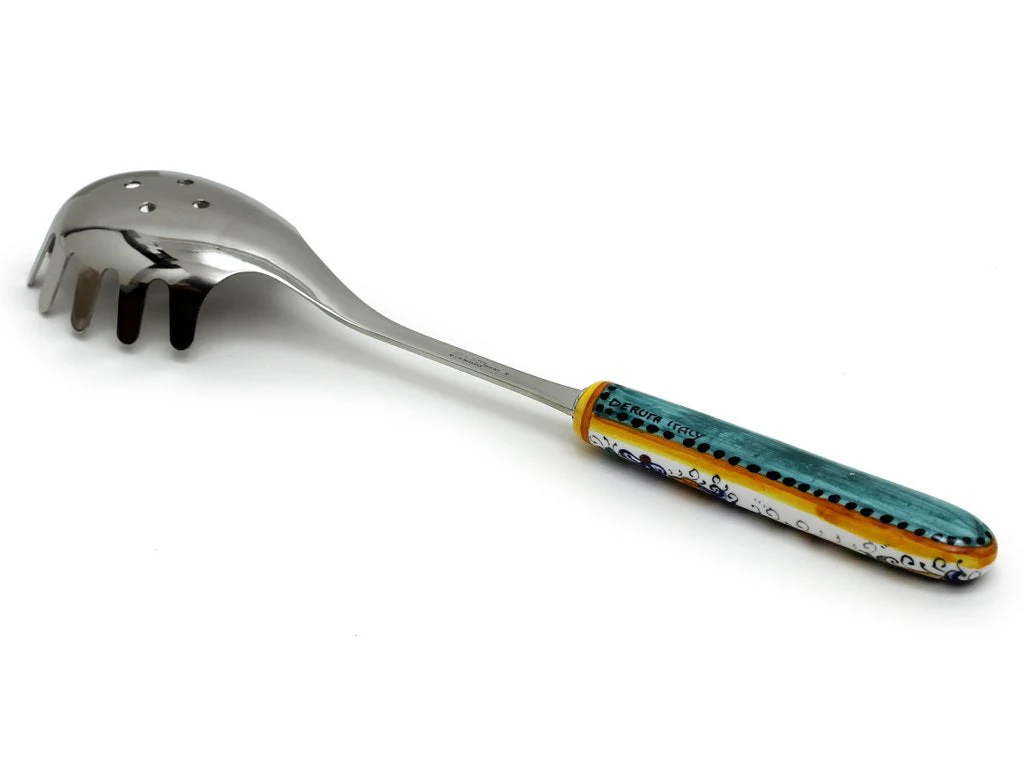 RICCO DERUTA DELUXE: Ceramic Handle Spaghetti Serving Tong with 18/10 stainless steel cutlery. - Image 3