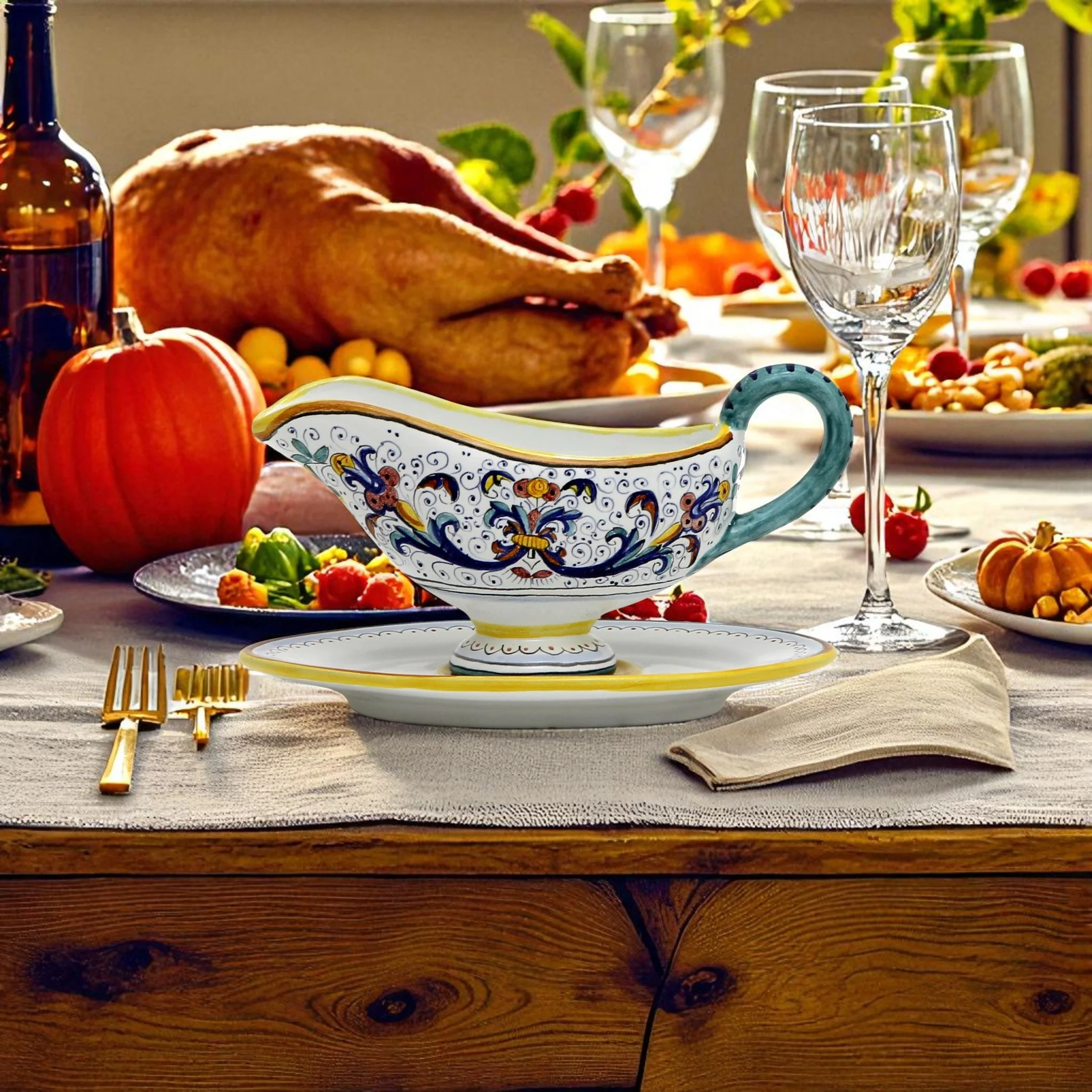 RICCO DERUTA DELUXE: Gravy Sauce Boat with Tray - Image 2
