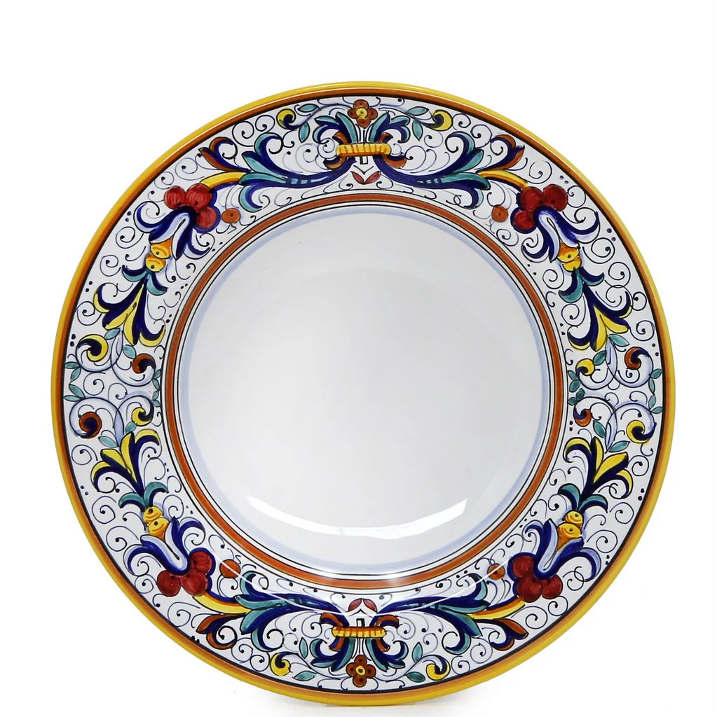 RICCO DERUTA DELUXE: Pasta/Soup Rimmed Bowl Plate (White Center) - Image 3