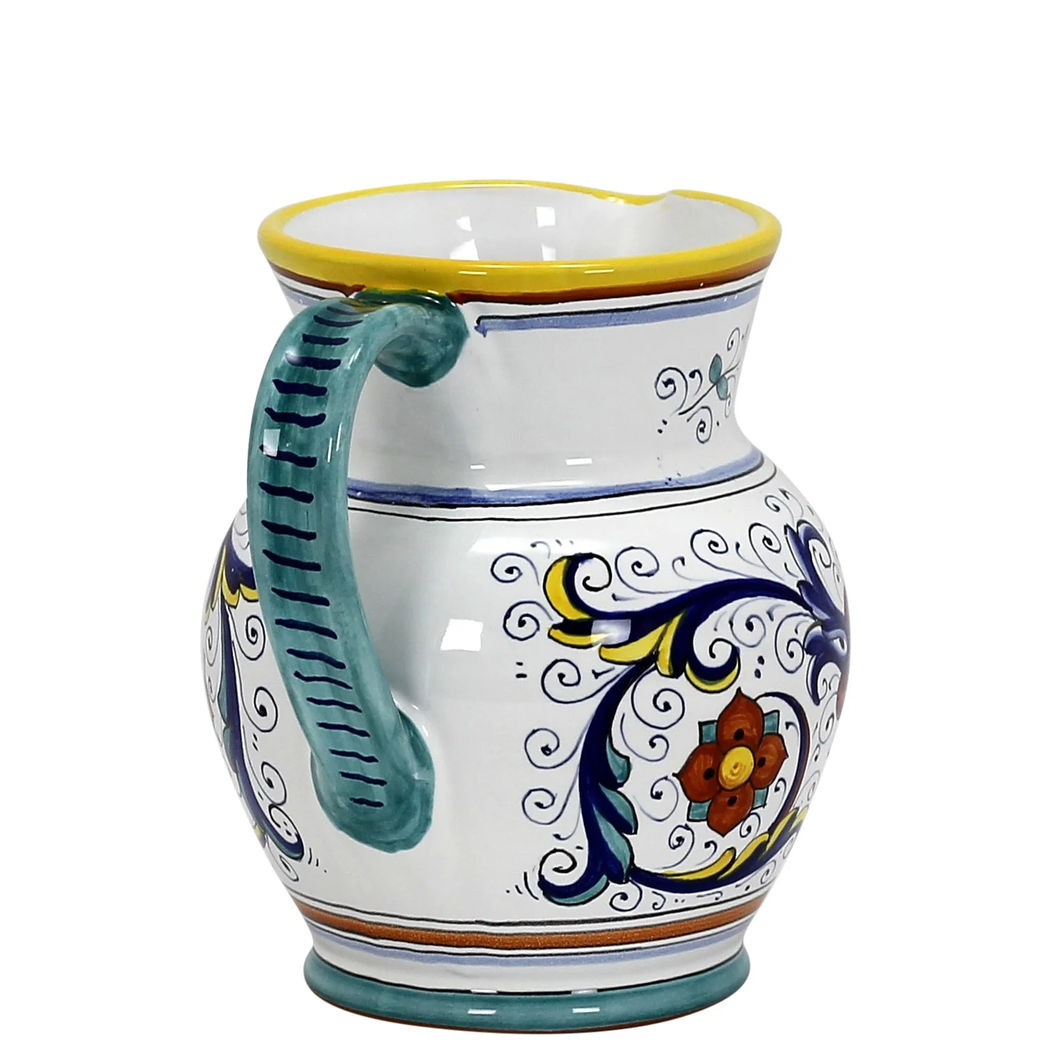 RICCO DERUTA DELUXE: Traditional Deruta Pitcher (1 Liter - 34 OZ. - 4 Cups) - Image 4