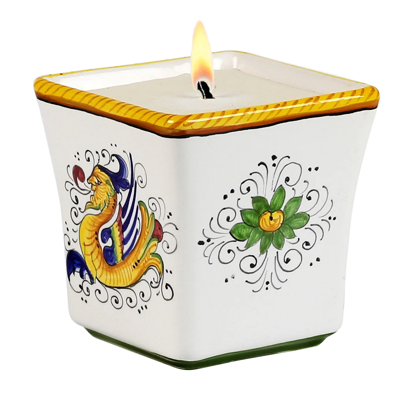 DERUTA CANDLES: Square Flared Candle Raffaellesco Design - Image 3