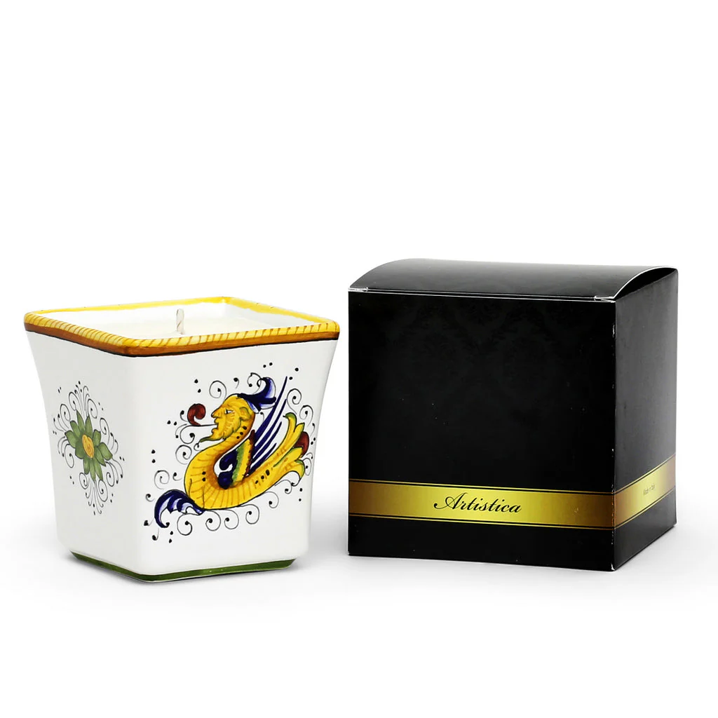 DERUTA CANDLES: Square Flared Candle Raffaellesco Design - Image 4