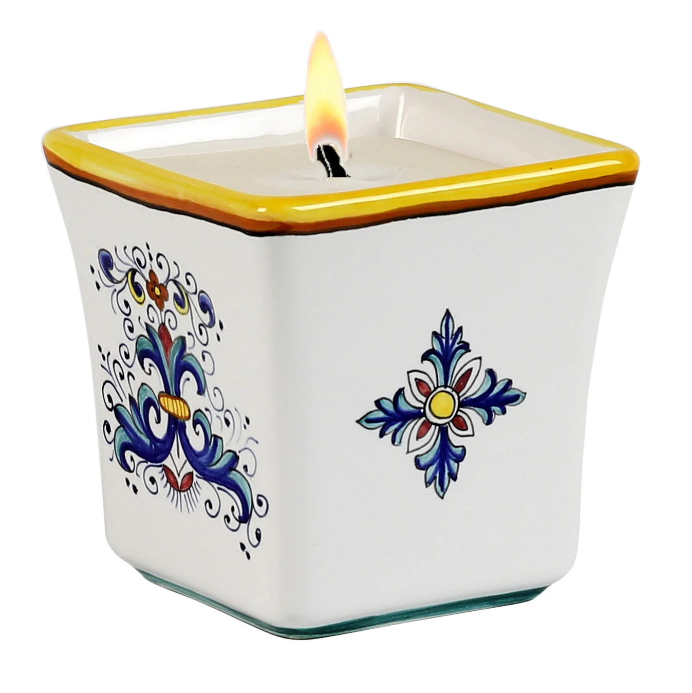 DERUTA CANDLES: Square Flared Candle Ricco Deruta Design - Image 3