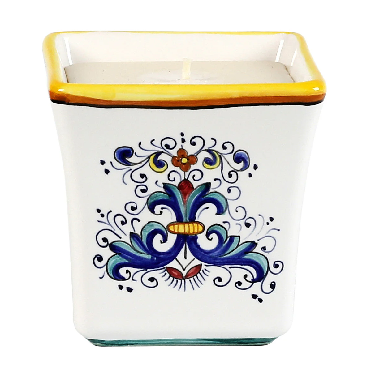 DERUTA CANDLES: Square Flared Candle Ricco Deruta Design - Image 4