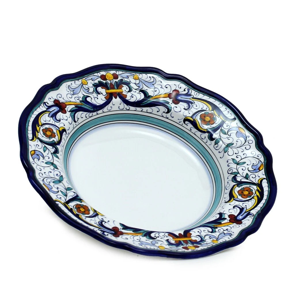 VECCHIA DERUTA: Pasta/Soup Scalloped Rimmed Bowl Plate - Image 2