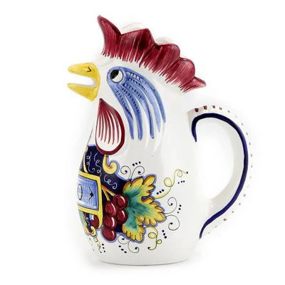 IN VINO VERITAS: Traditional Italian Rooster of Fortune Wine Pitcher (Large=1.5 Liter 50 Oz) - Image 3