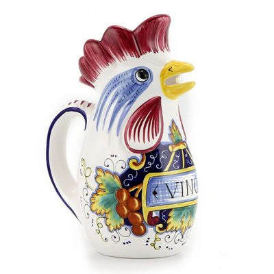IN VINO VERITAS: Traditional Italian Rooster of Fortune Wine Pitcher (Large=1.5 Liter 50 Oz) - Image 4